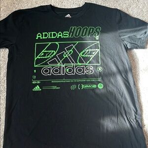 3/$15 - Kids Adidas Black Hoops Graphic Tee, sz YXL